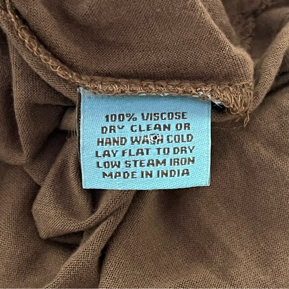 Letarte Jersey Braid Long Tunic Dress Lace Up Side Slits Taupe Size Large NWT - Picture 11 of 12